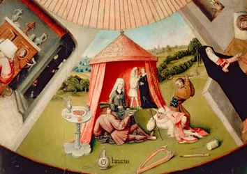 Lujuria, detalle de La Mesa de los Siete Pecados Capitales y las Cuatro Últimas Cosas, c.1480 (detalle)